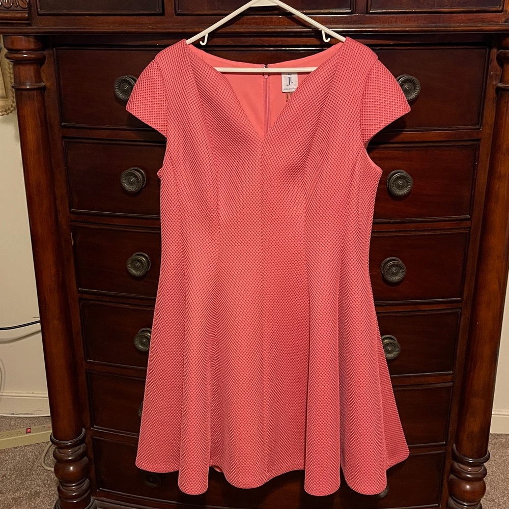 Julia Jordan Coral Textured Fit & Flare Midi Dress